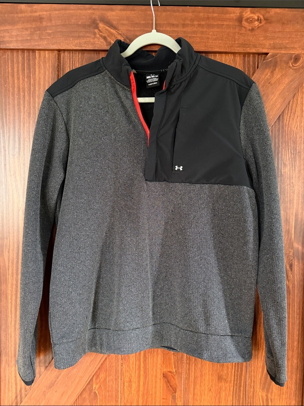 Under Armour Gray & Black Quarter-Zip Pullover with Red Trim